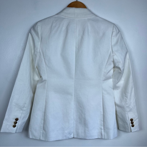 J.Crew Size 2 Petite linen-blend one-button blazer Women’s White - Picture 6 of 13